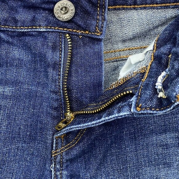 Levi’s Women’s Cutoff Distressed Denim Jean Shorts 4 Dark Blue Casual Summer - Picture 3 of 8